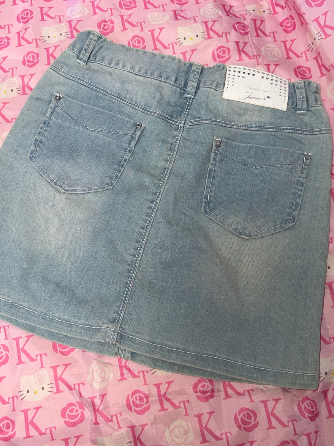 빈티지 연청 스커트 데님 숏 미니 상품이미지2