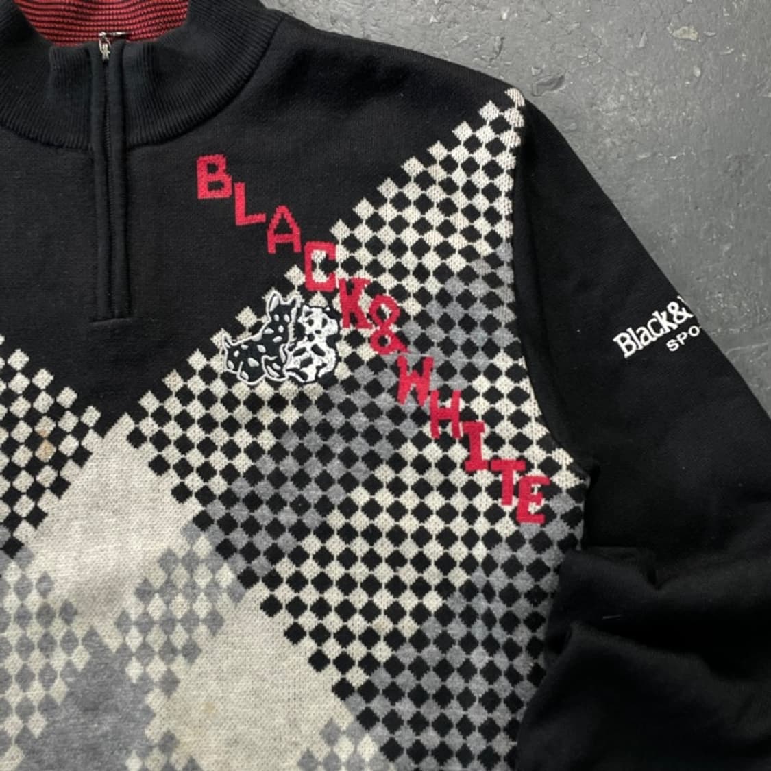 100 블랙앤화이트 방풍니트  상품이미지2