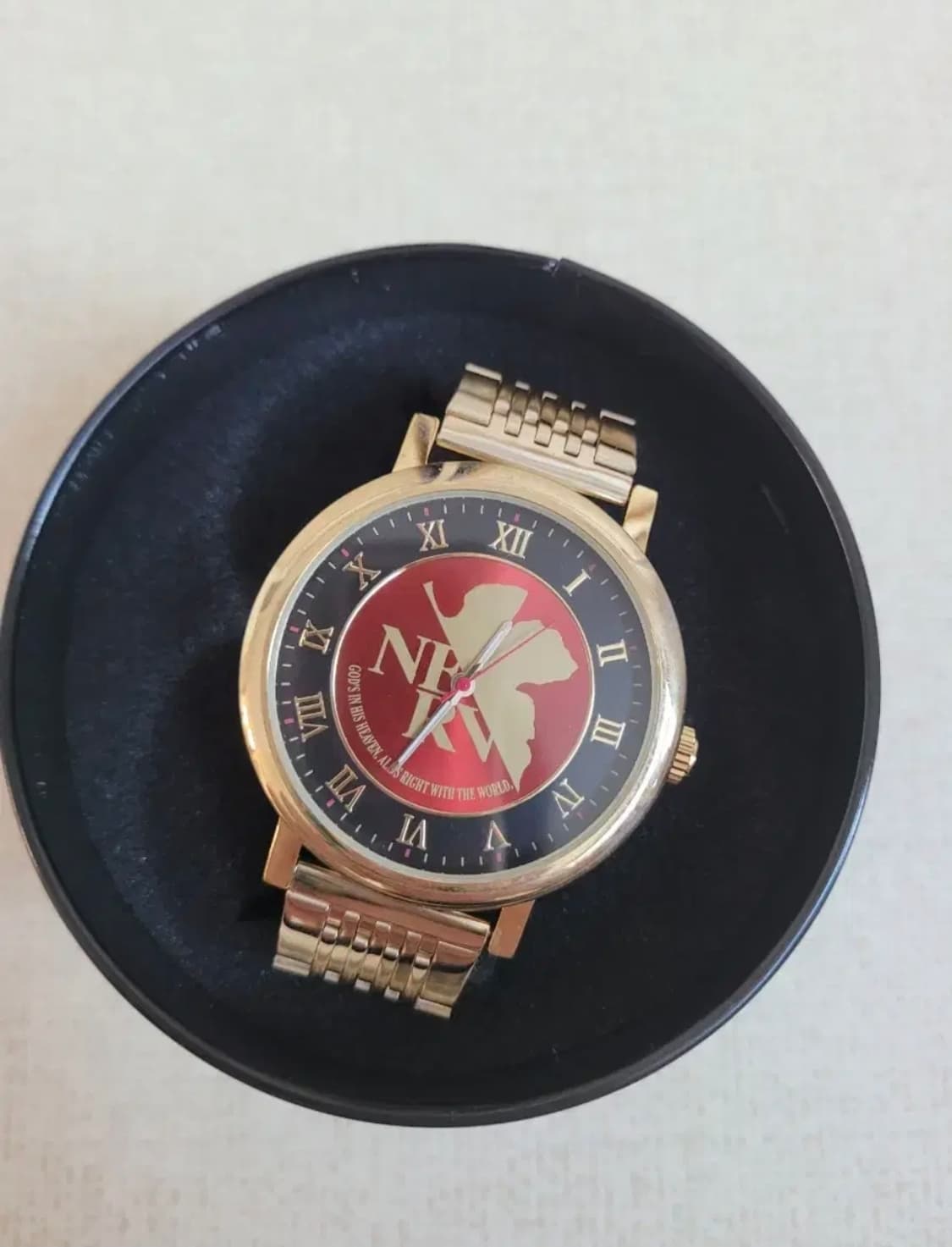 세제품) 신극장판 에반게리온 프리미엄 빅 페이스 금 메탈 손목 시계 세가 상품이미지2