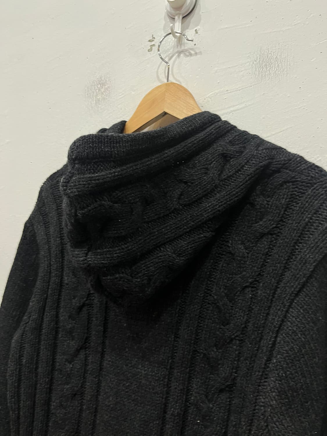 DRESS 케이블 울 니트 후드집업  상품이미지5