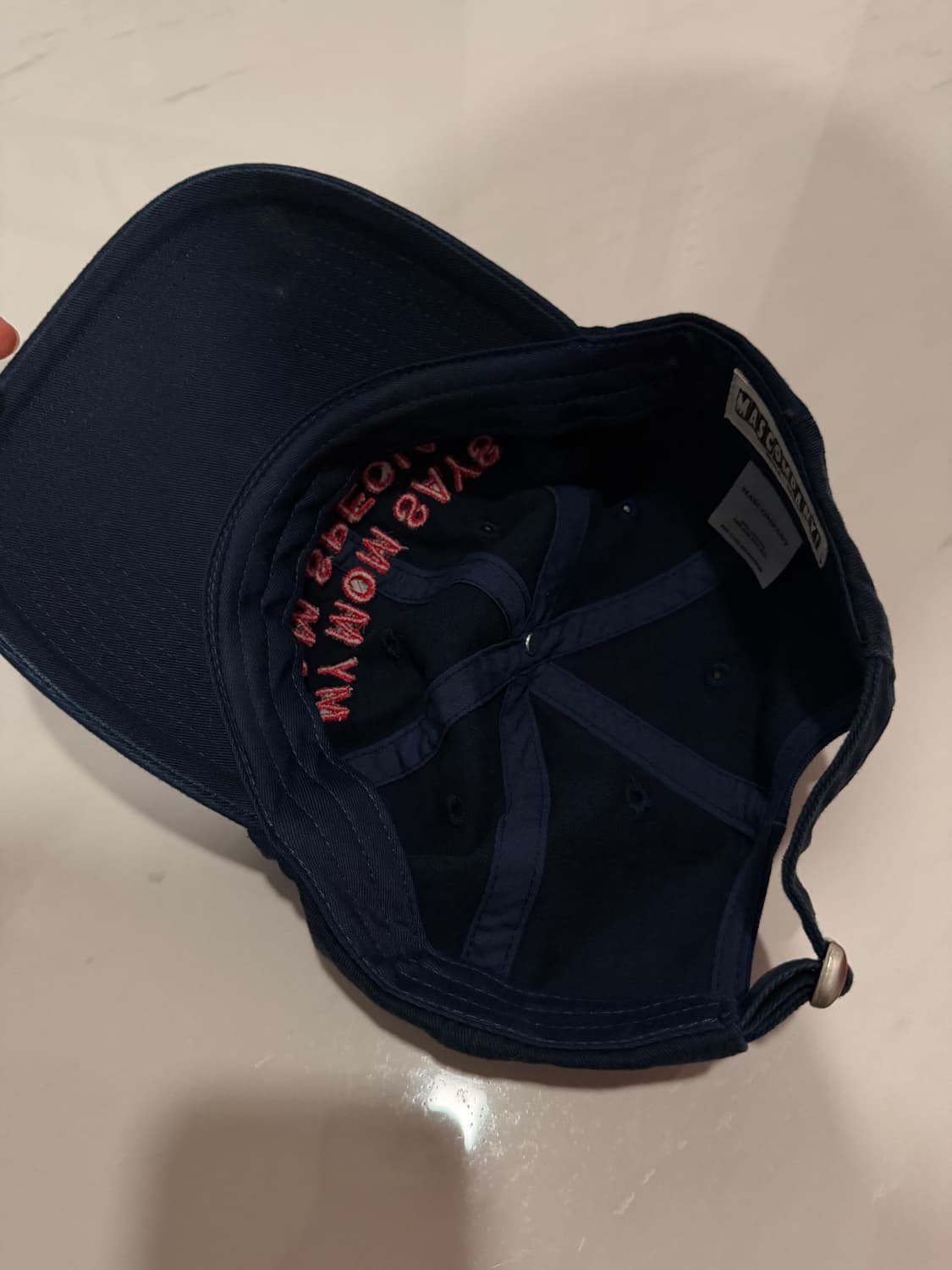 마스컴퍼니 'MY MOM SAYS ... cap' (네이비/레드 컬러)  상품이미지3