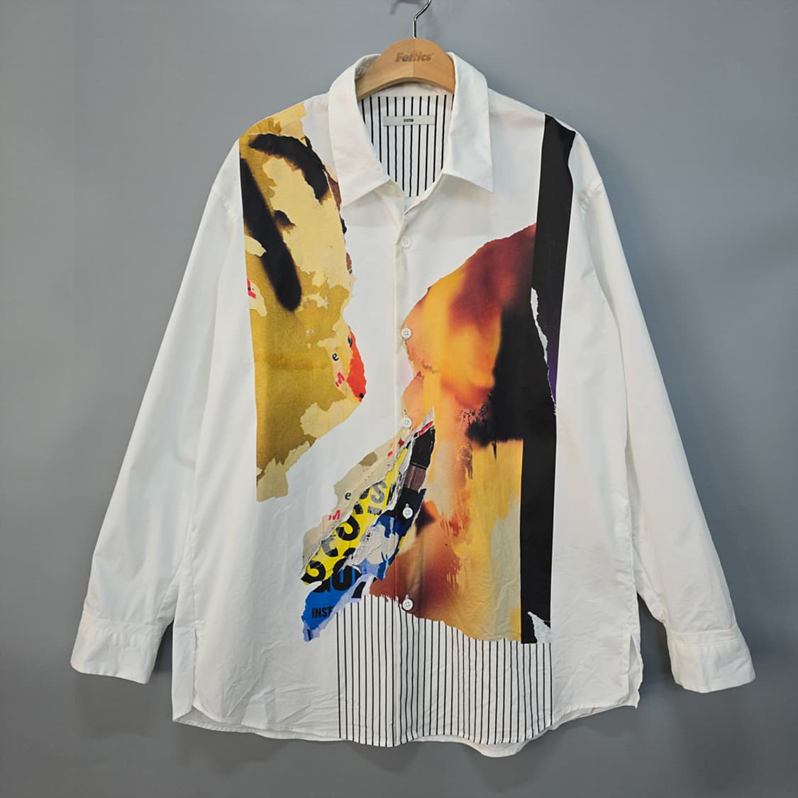 시스템 옴므 (SYSTEM) 아트 프린팅 스트라이프 셔츠 100 상품이미지1