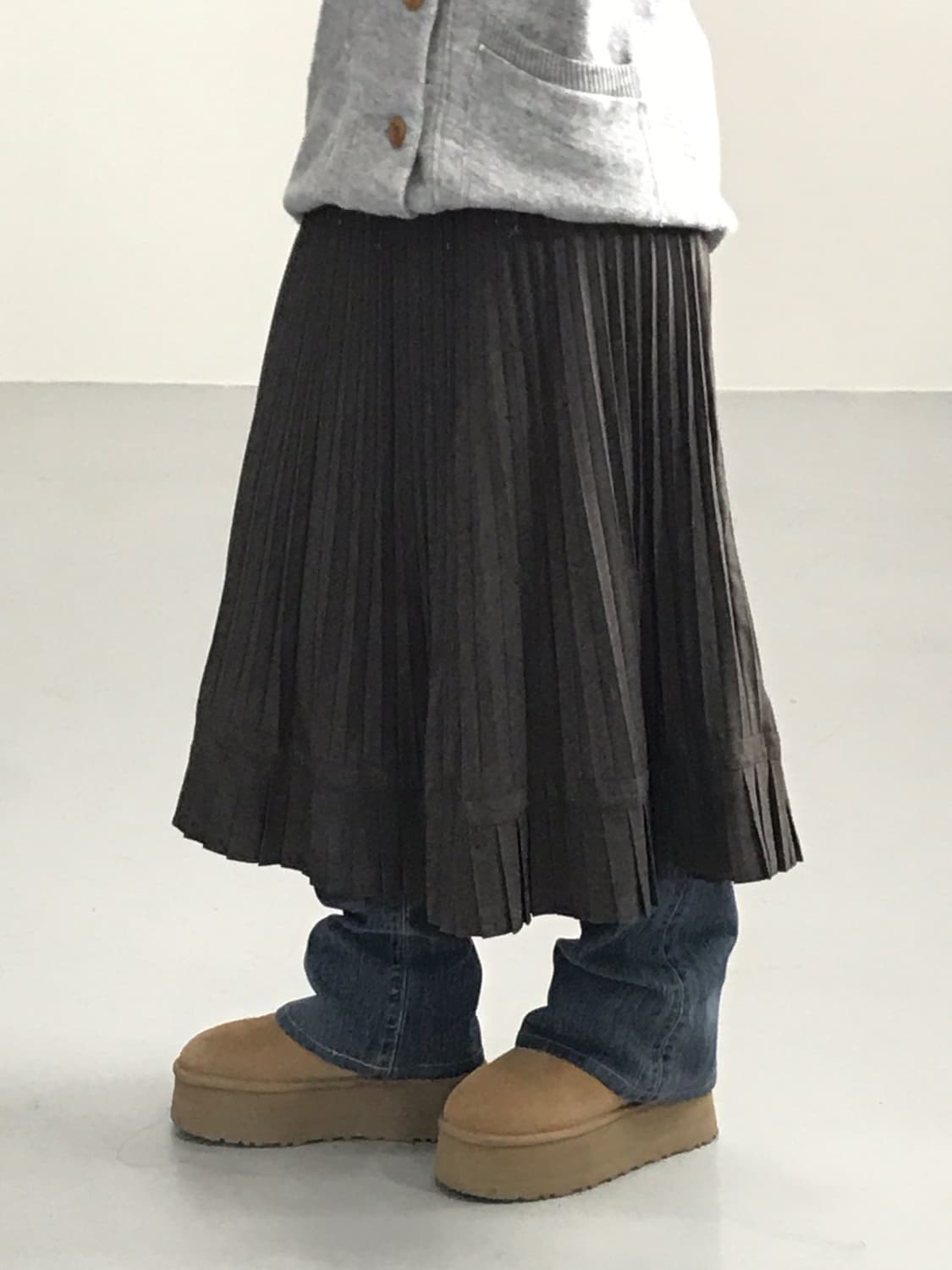 Jpn Brown Wool Midi Skirts 상품이미지2