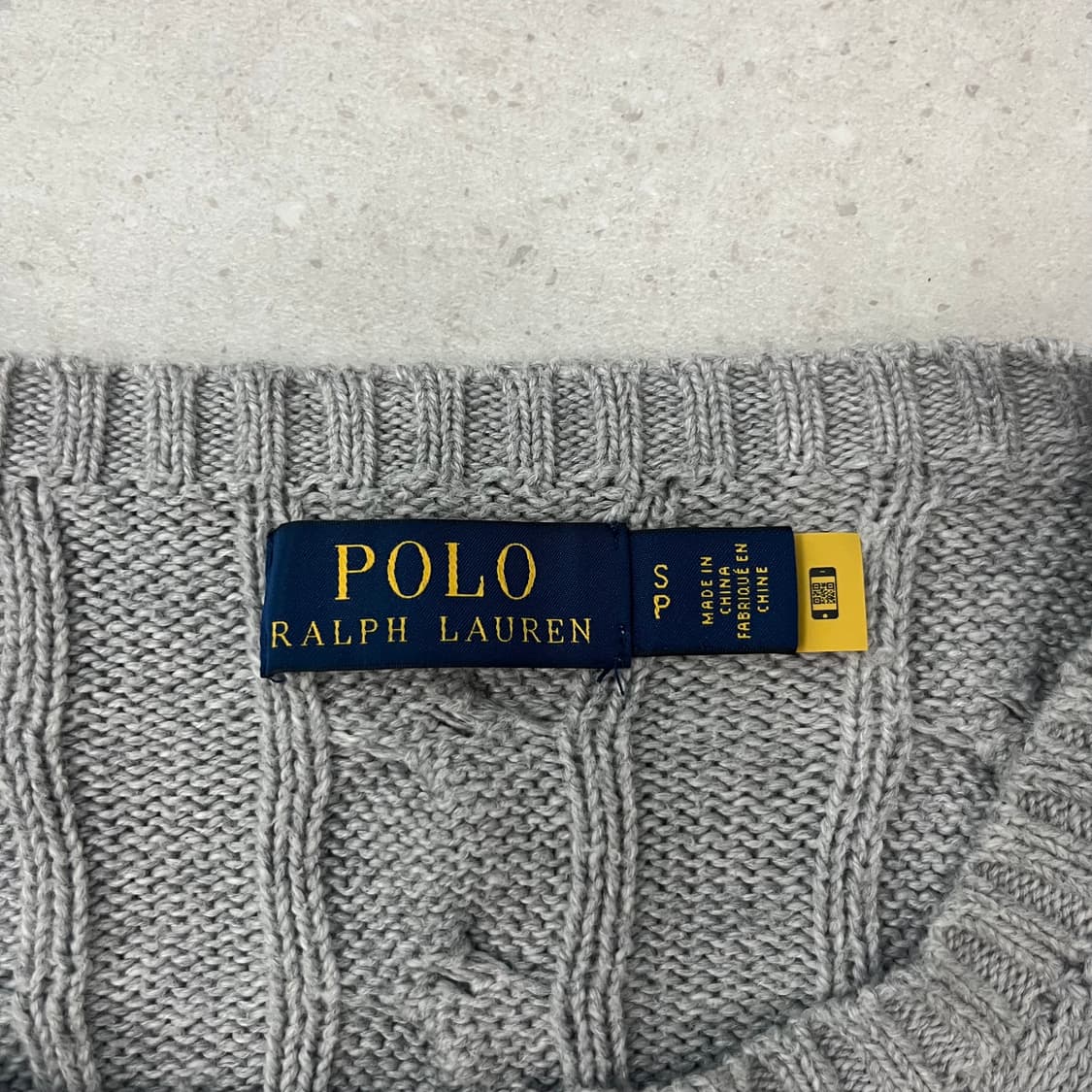 (QR정품) 폴로 그레이 케이블 니트 상품이미지3