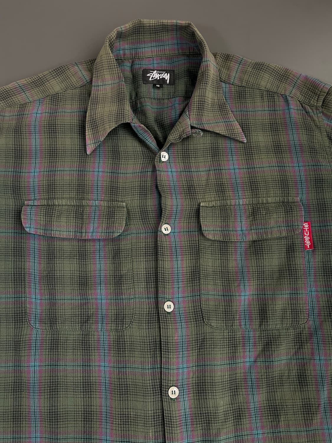 [S] 1980S 초판 빈티지 올드 스투시 플란넬 셔츠 메이드 인 USA 상품이미지3