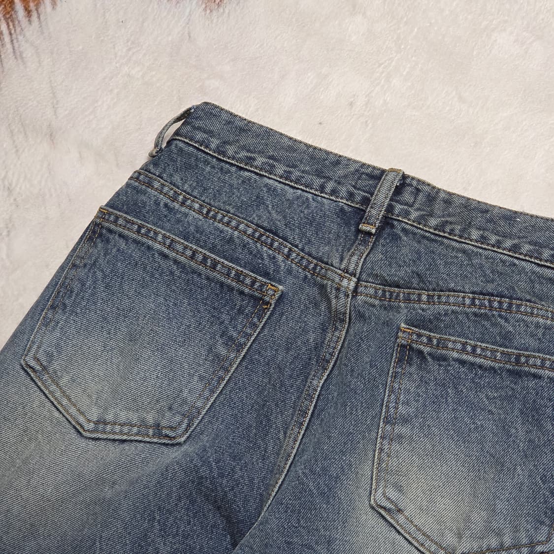 빈티지 워싱 와이드 부츠컷 데님 팬츠 상품이미지5