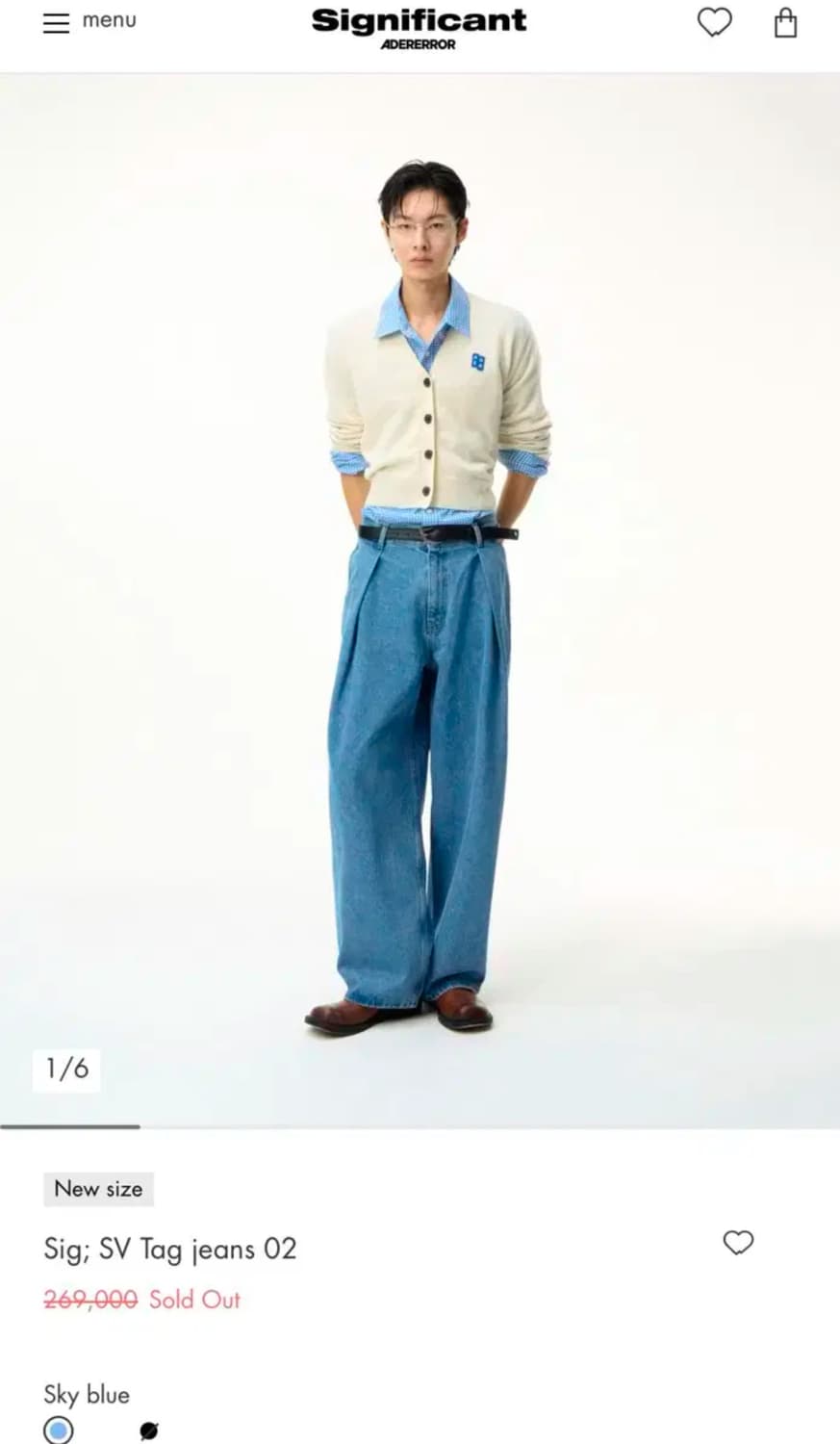 아더에러 시그니피컨트 TRS 태그 진 01 스카이 블루 M 상품이미지2