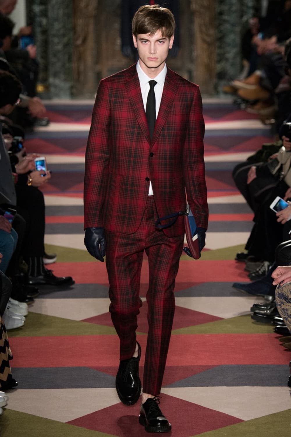 [46] 발렌티노 체크 싱글 브레스티드 울 블레이저 상품이미지1