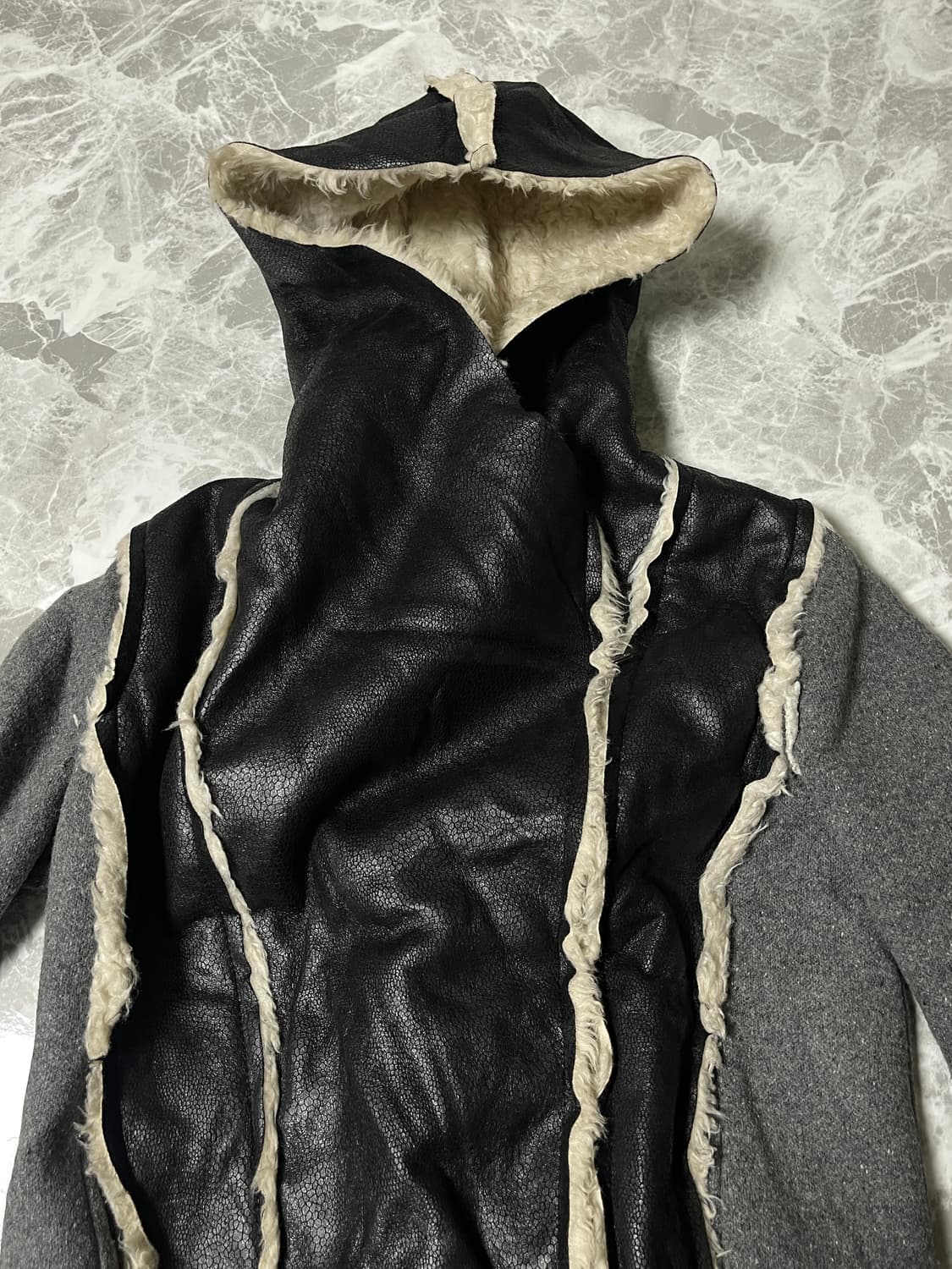 leather fur 2way jacket 상품이미지7