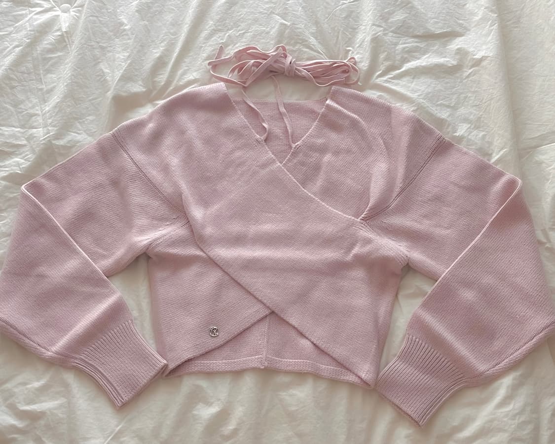 페인오어플레져 아이리스 랩 니트 핑크 상품이미지4