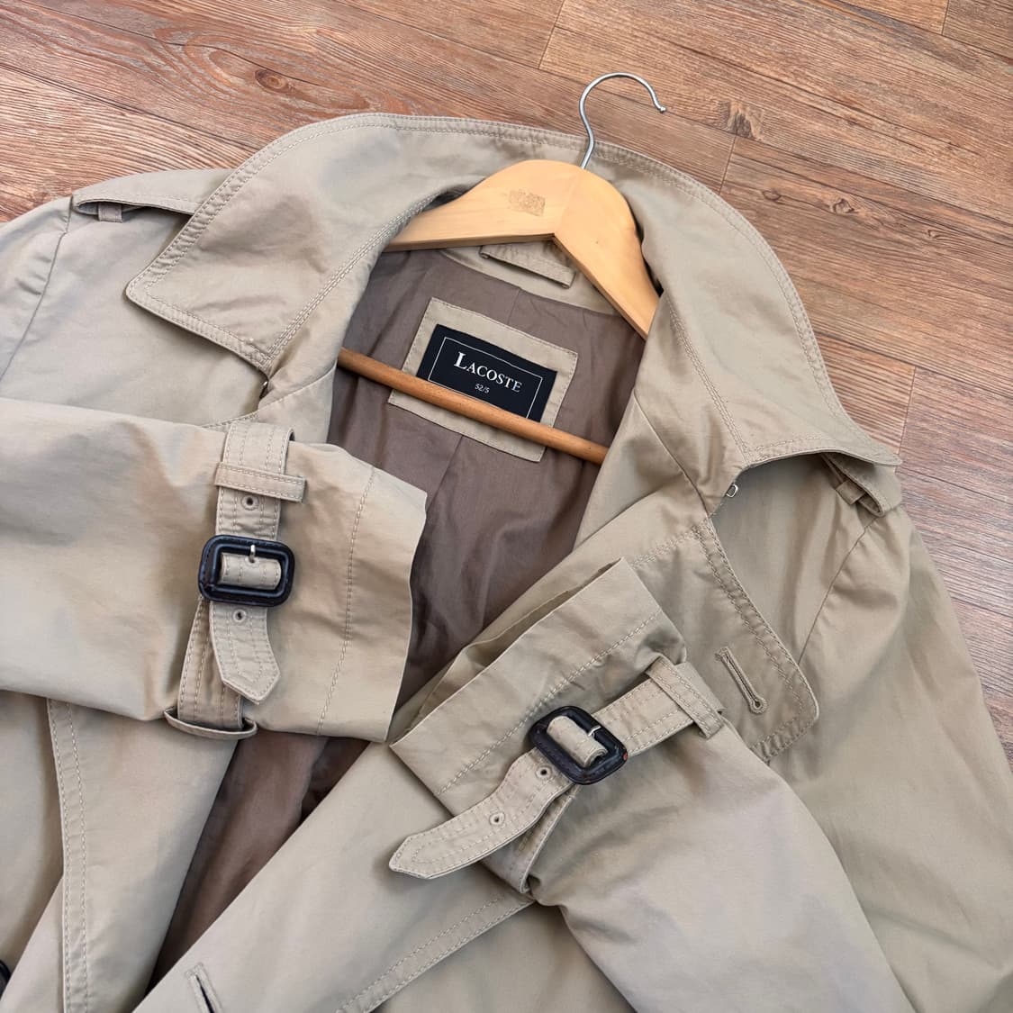 라코스테 105 캐주얼 트렌치 코트 베이지 더블 벨트 없음 상품이미지7