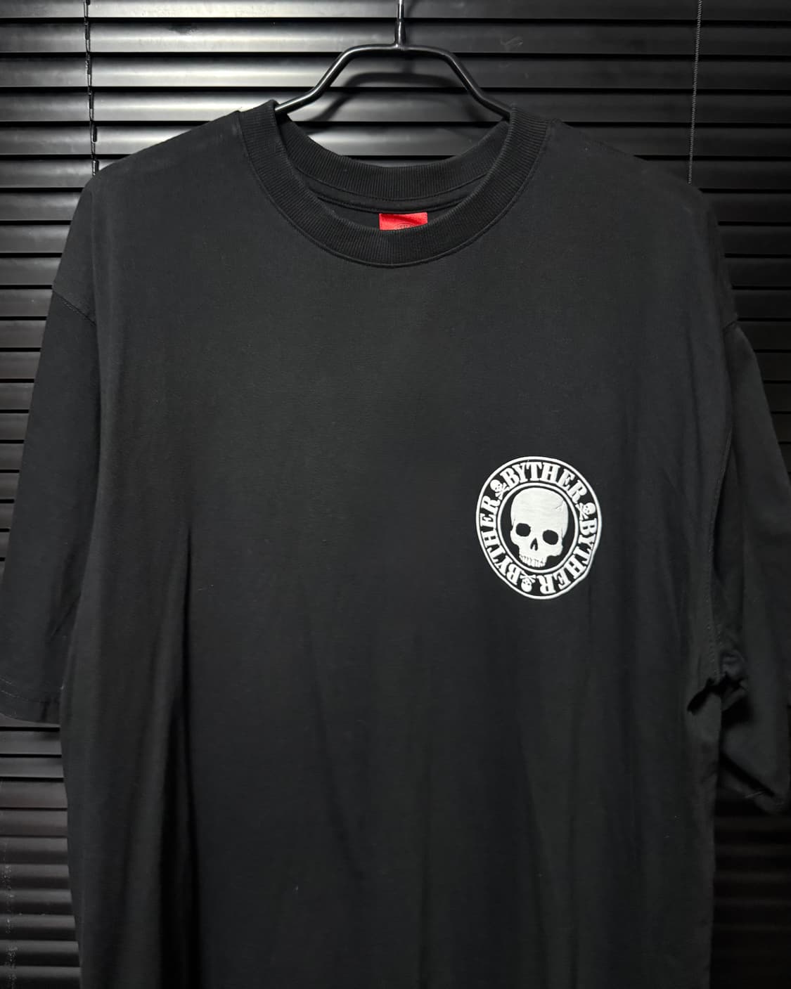 BYTHER 바이더알 해골 스컬 프린팅 오버칫 블랙 반팔 티셔츠 락 펑크 상품이미지3