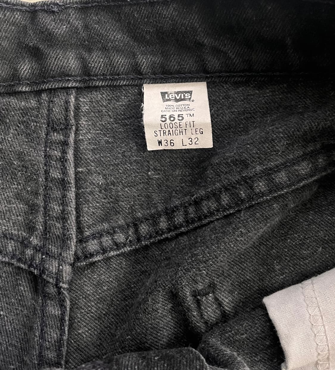 90s 리바이스 565 루즈 스트레이트 오렌지탭 블랙 상품이미지6