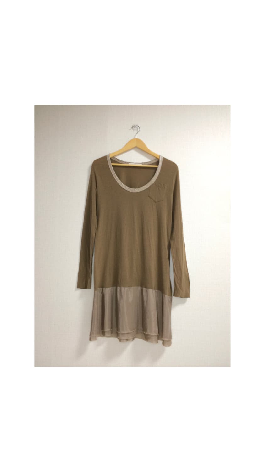 Sacai luck 사카이럭 브라운 긴팔 튜닉 원피스 상품이미지1