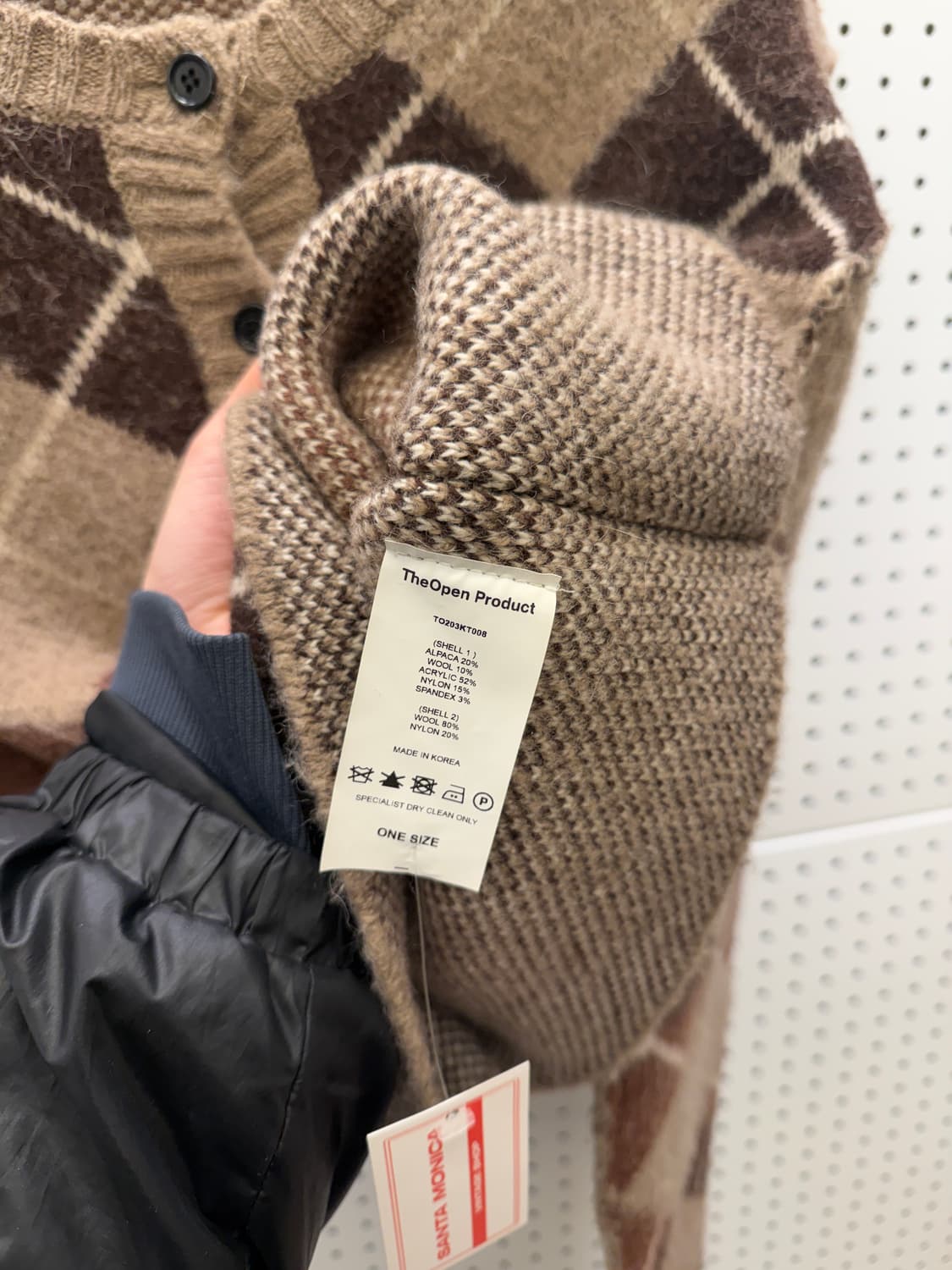 더 오픈 프로덕트 크롭 아가일 패턴 가디건 U567 상품이미지4