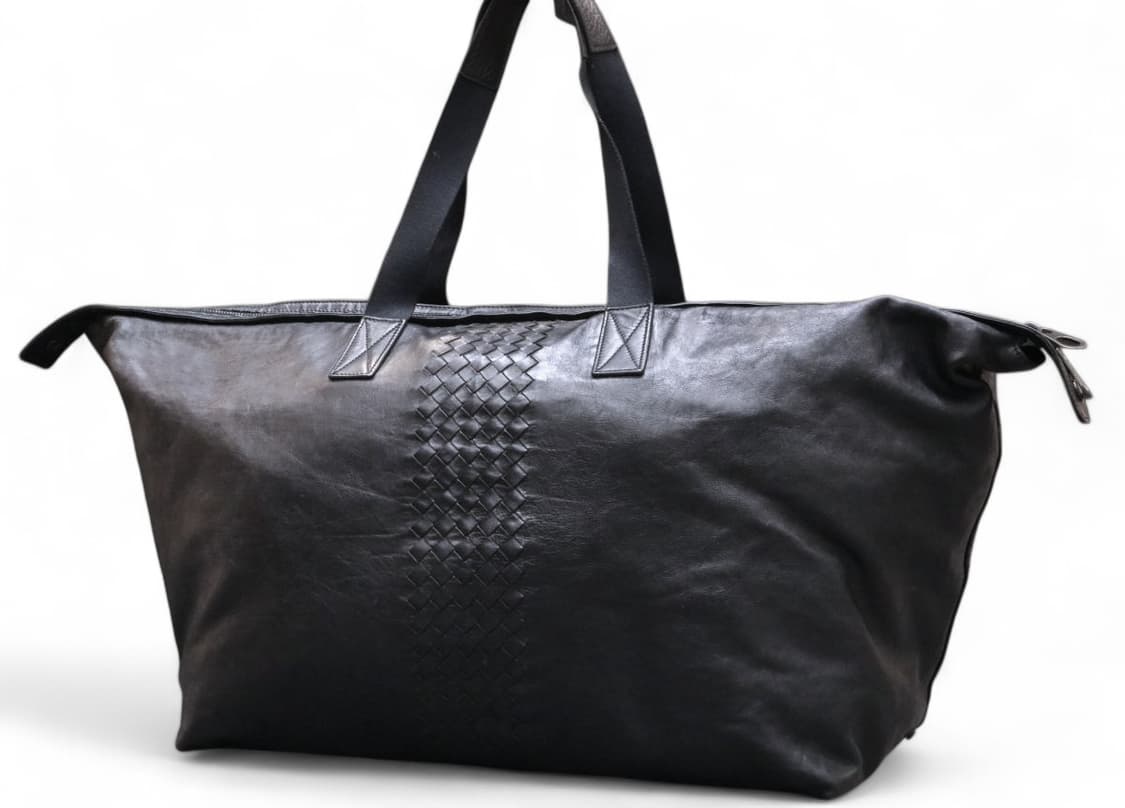 보테가베네타 인트레치아토 가죽 보스톤백 블랙 상품이미지2