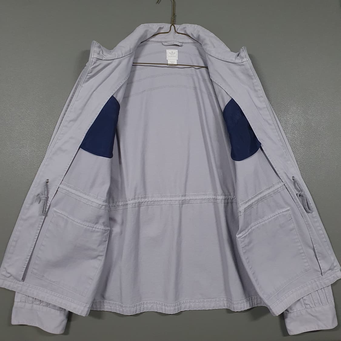 105 (XL) 아디다스 올드스쿨 그레이 삼선 나일론 포켓 사파리 자켓 상품이미지8