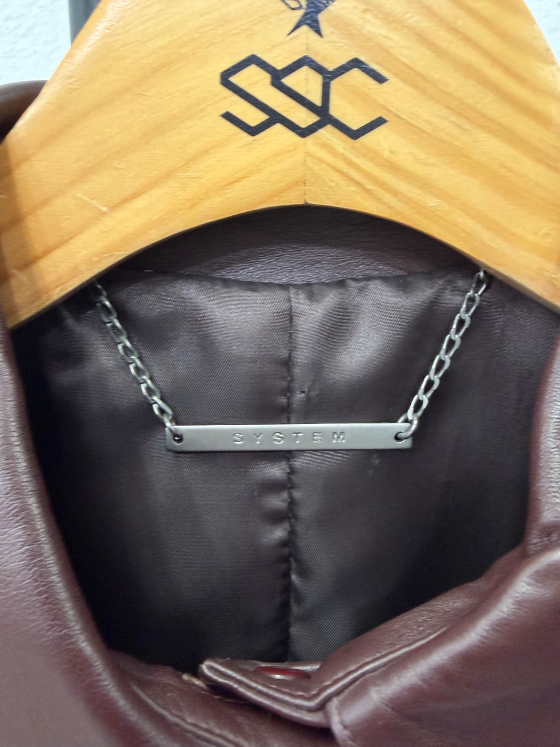 정품) 시스템 한섬 롱 가죽자켓 82 상품이미지7