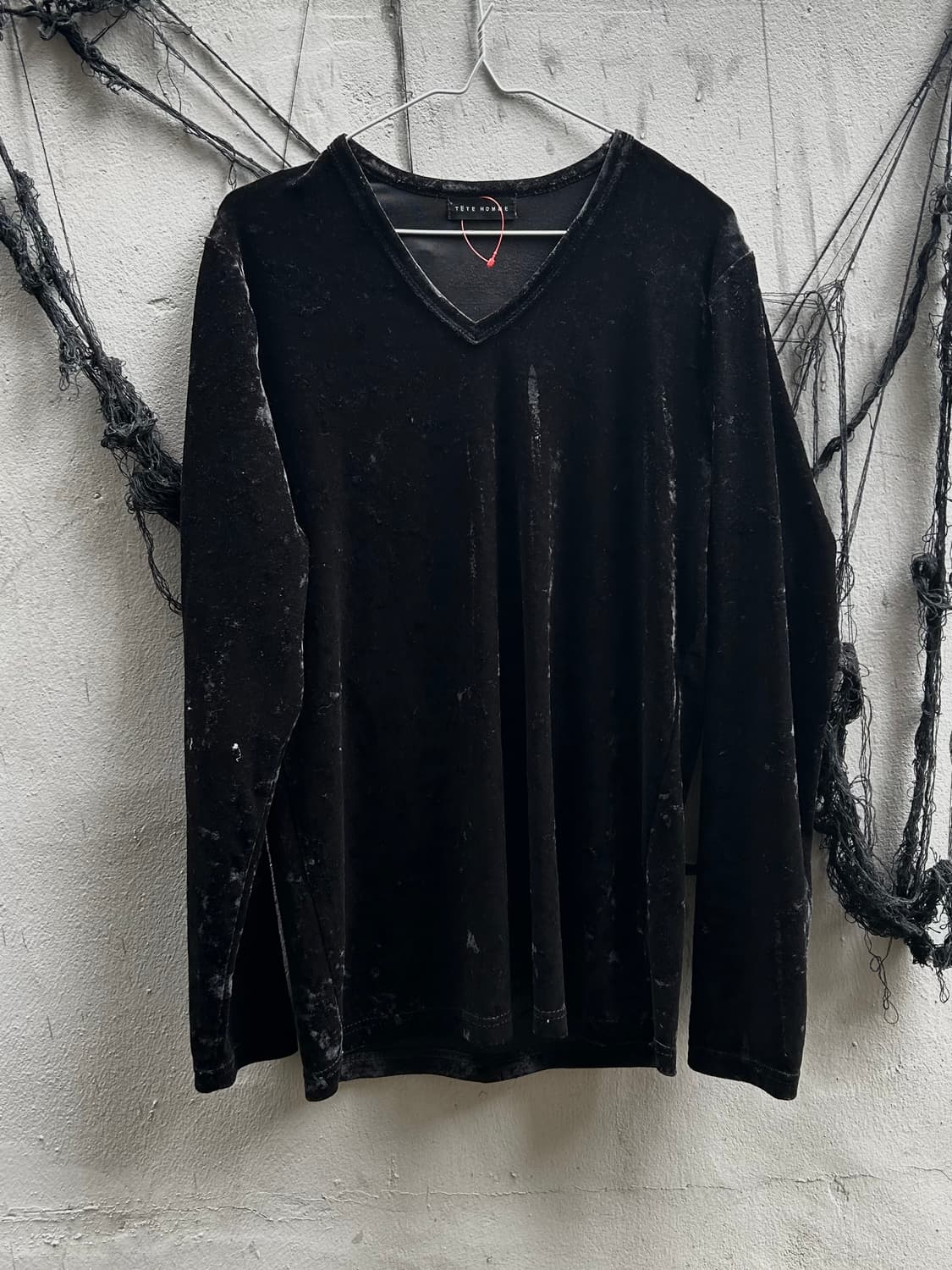 *rare* tete homme 블랙 벨벳 고딕 롱슬리브 상품이미지1