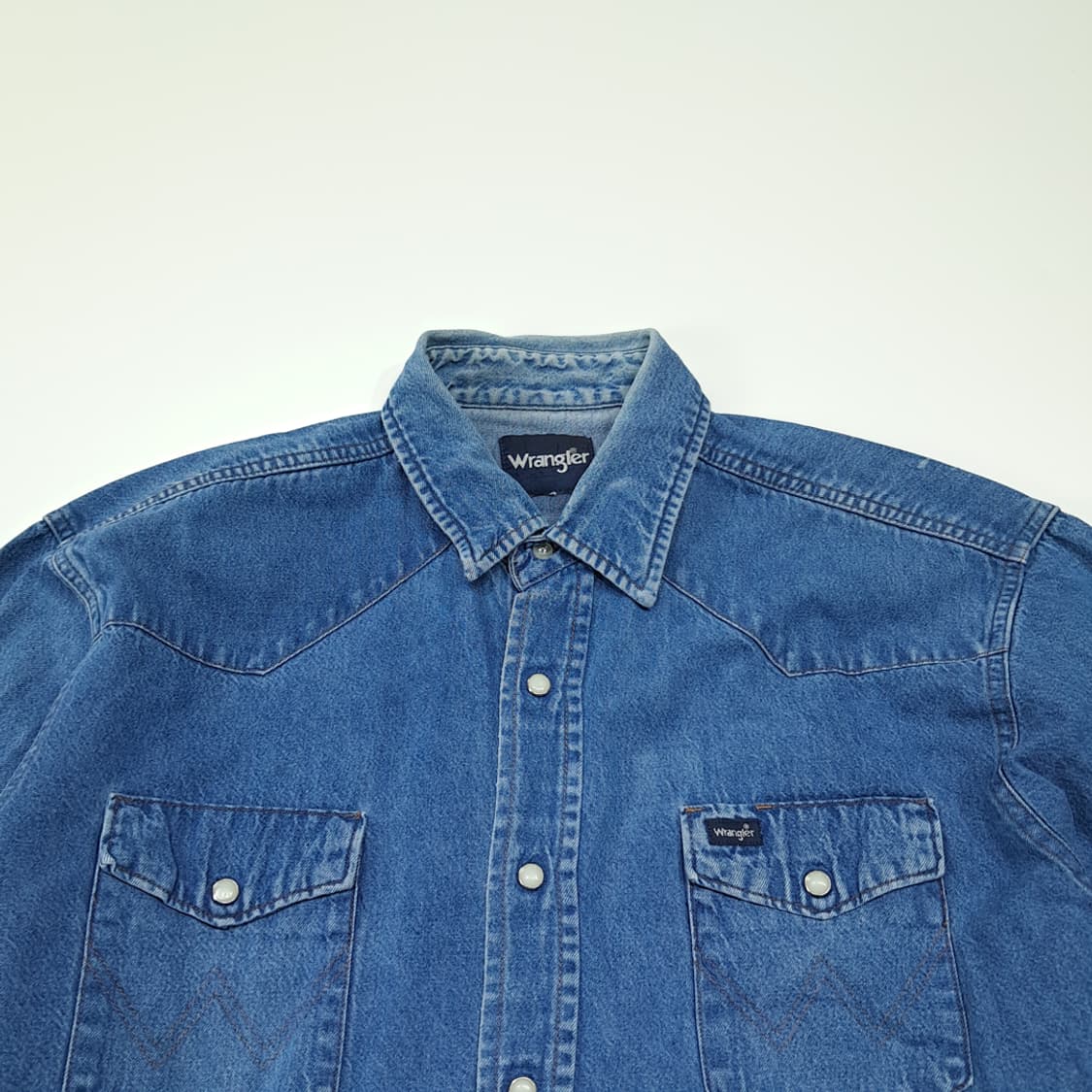 CL395 XL 랭글러 90s 데님 펄스냅 웨스턴 인디고 셔츠 남방 상품이미지2