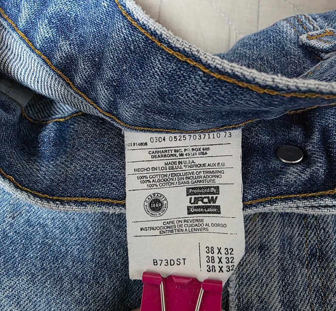 [38X32] 00s 칼하트 더블니 B73 DST 데님팬츠 굿컨디B-11 상품이미지6