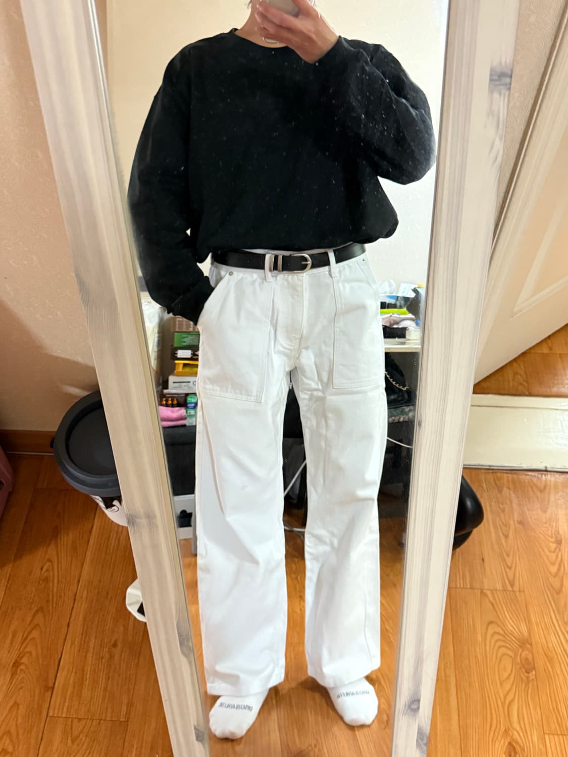 메이킷투 - 퍼티그 와이드 화이트 진 (찐화이트/S) 상품이미지5