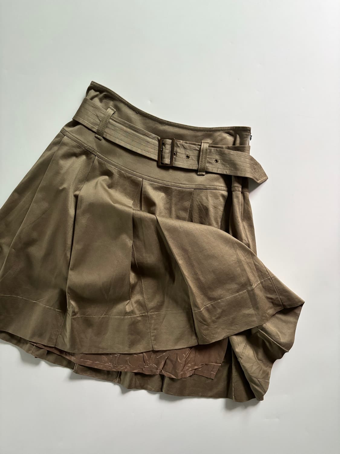 Burberry 버버리 런던 카키 플리츠 벨티드 스커트 상품이미지2