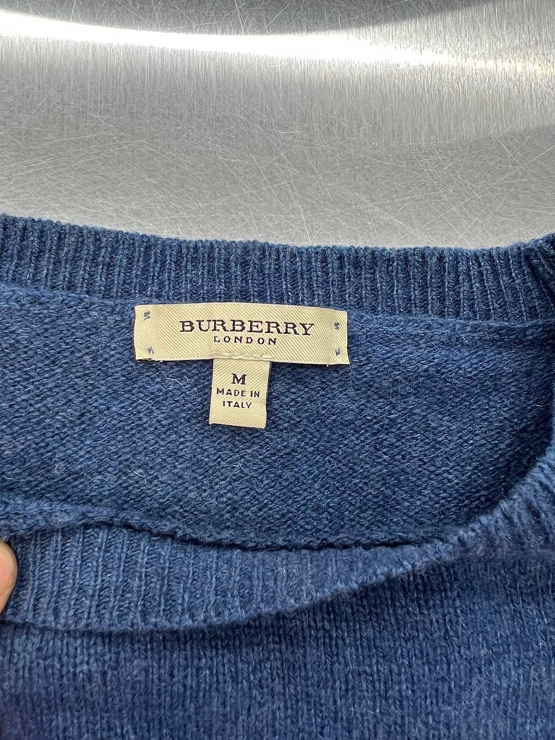 버버리 네이비 베이직 램스울 모크넥 니트 스웨터 상품이미지7