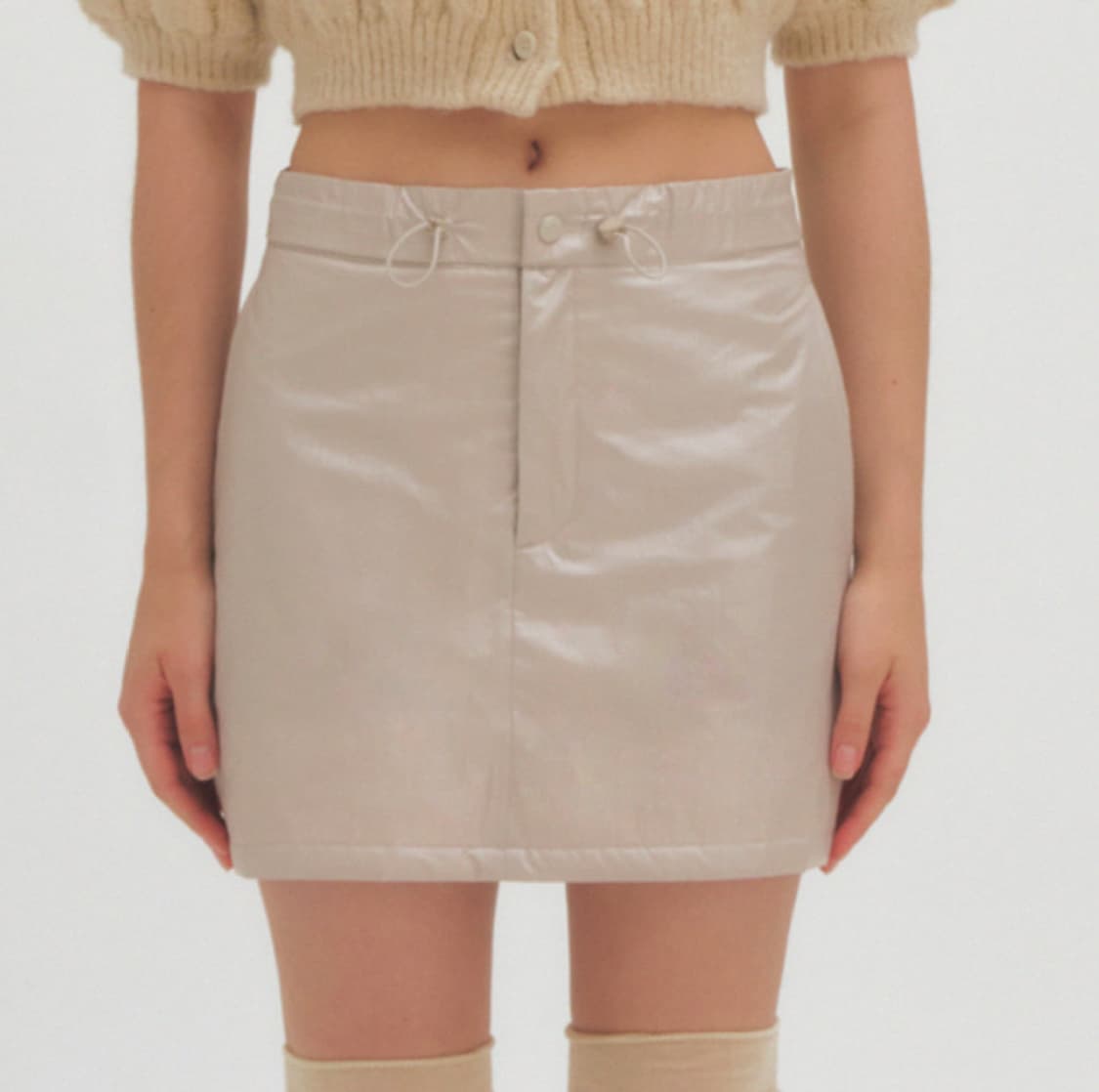 그로브 패딩 스커트 베이지 상품이미지1