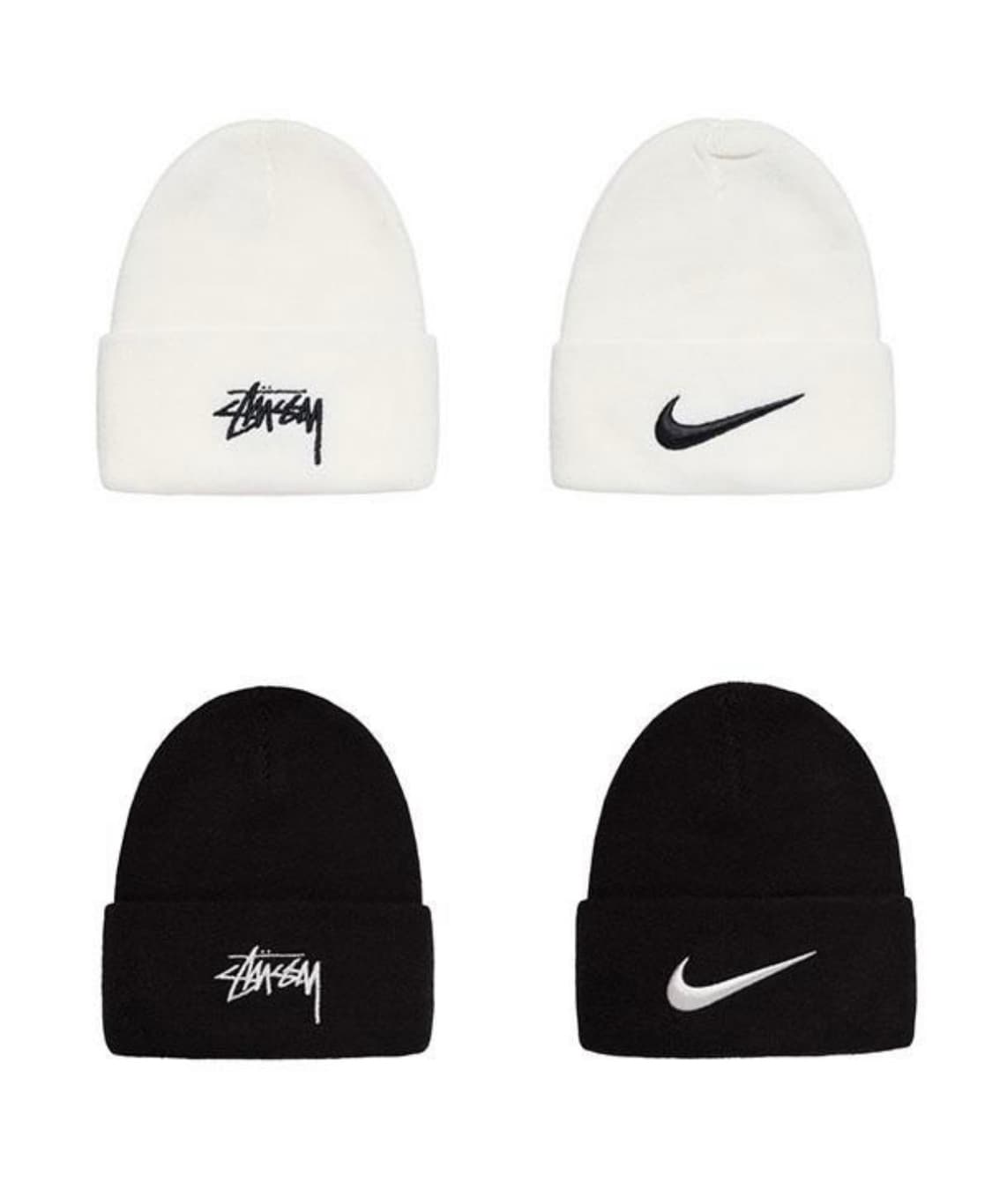 나이키 x 스투시 NRG 커프 비니 블랙/화이트 상품이미지1