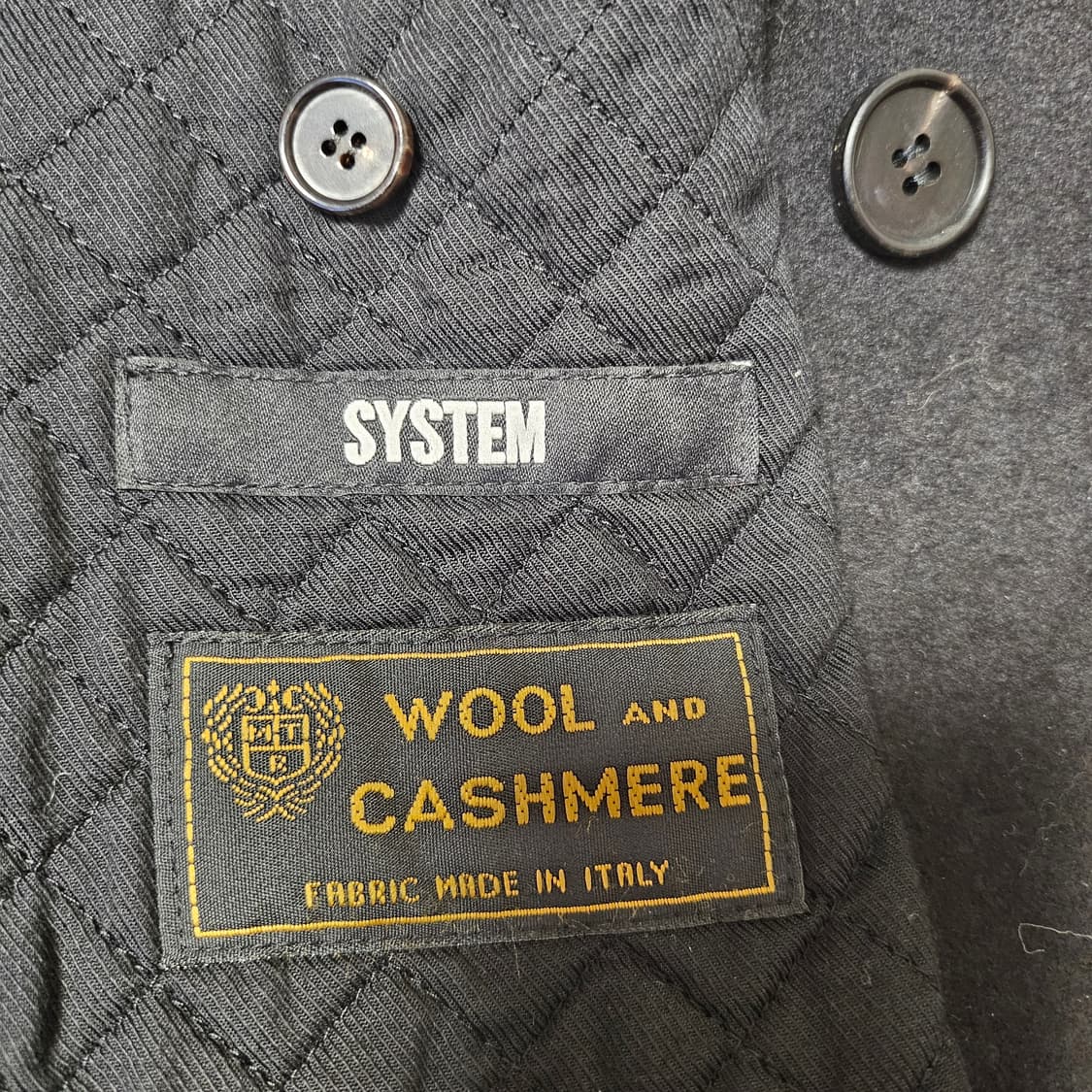 시스템옴므(SYSTEM) 더블 코트 블랙 상품이미지3