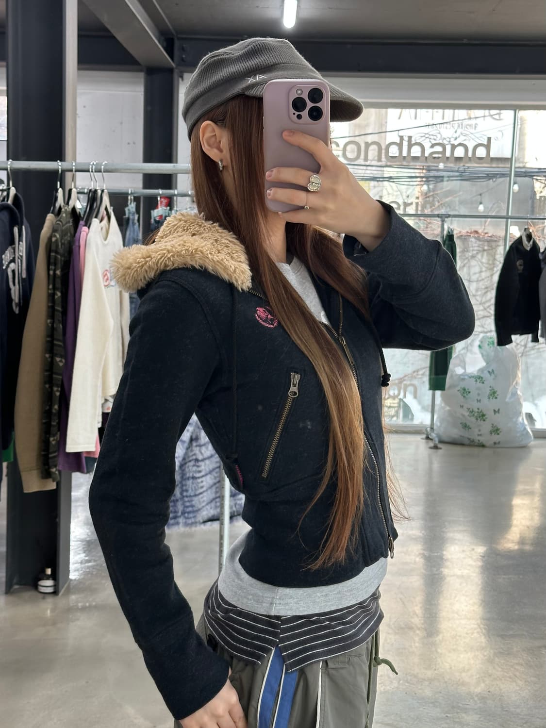 히스테릭글래머 히스걸 투웨이 퍼 후드집업 상품이미지4