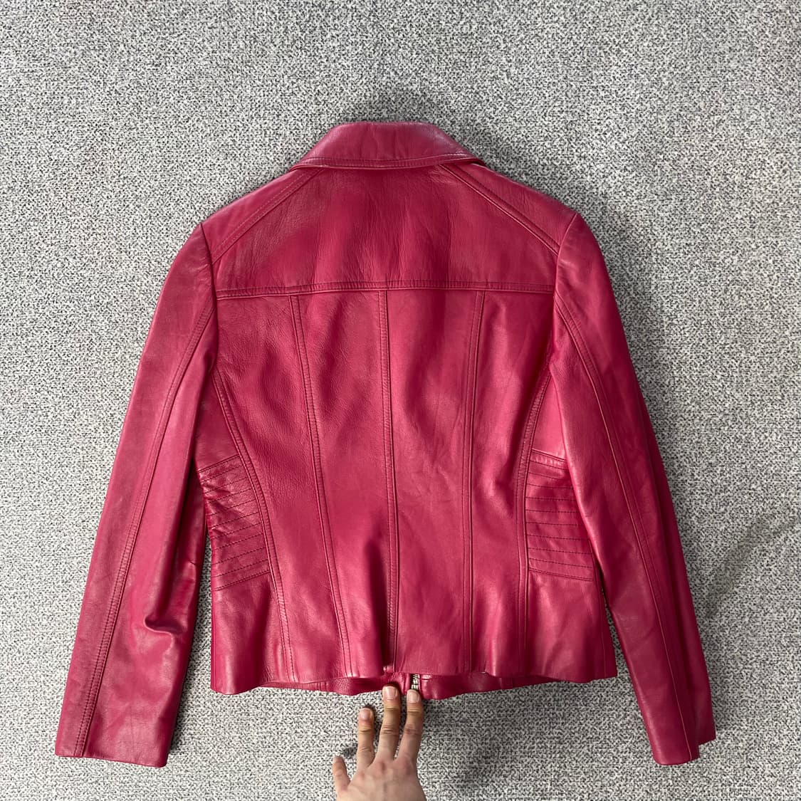핑크 레더 자켓 상품이미지2