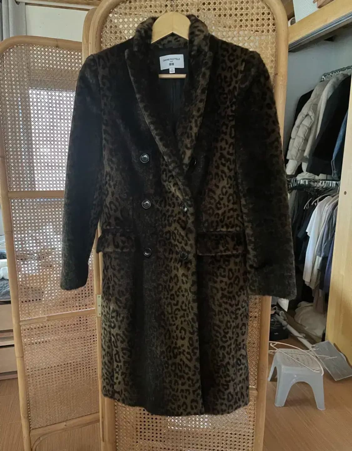 CR x 유니클로 레오퍼드 호피 퍼 코트 상품이미지2