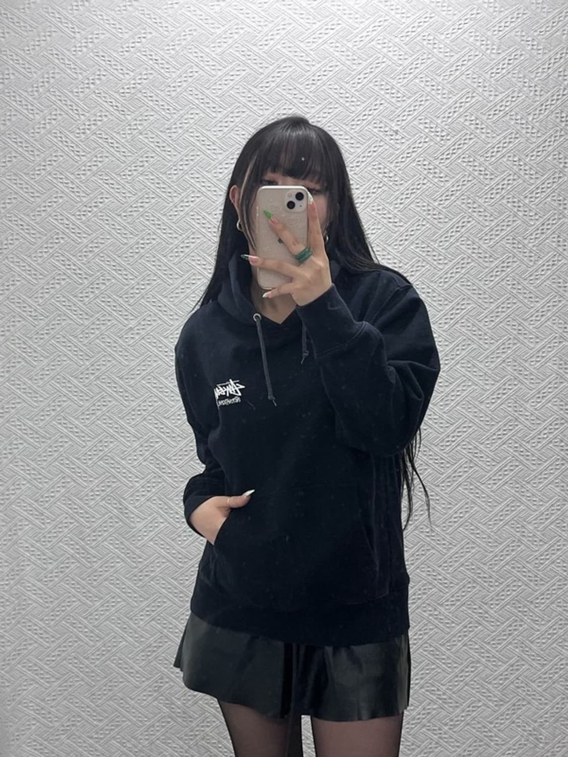 스투시 인터네셔널 빅로고 스트릿 힙합 기모 후드티 M C08966 상품이미지1