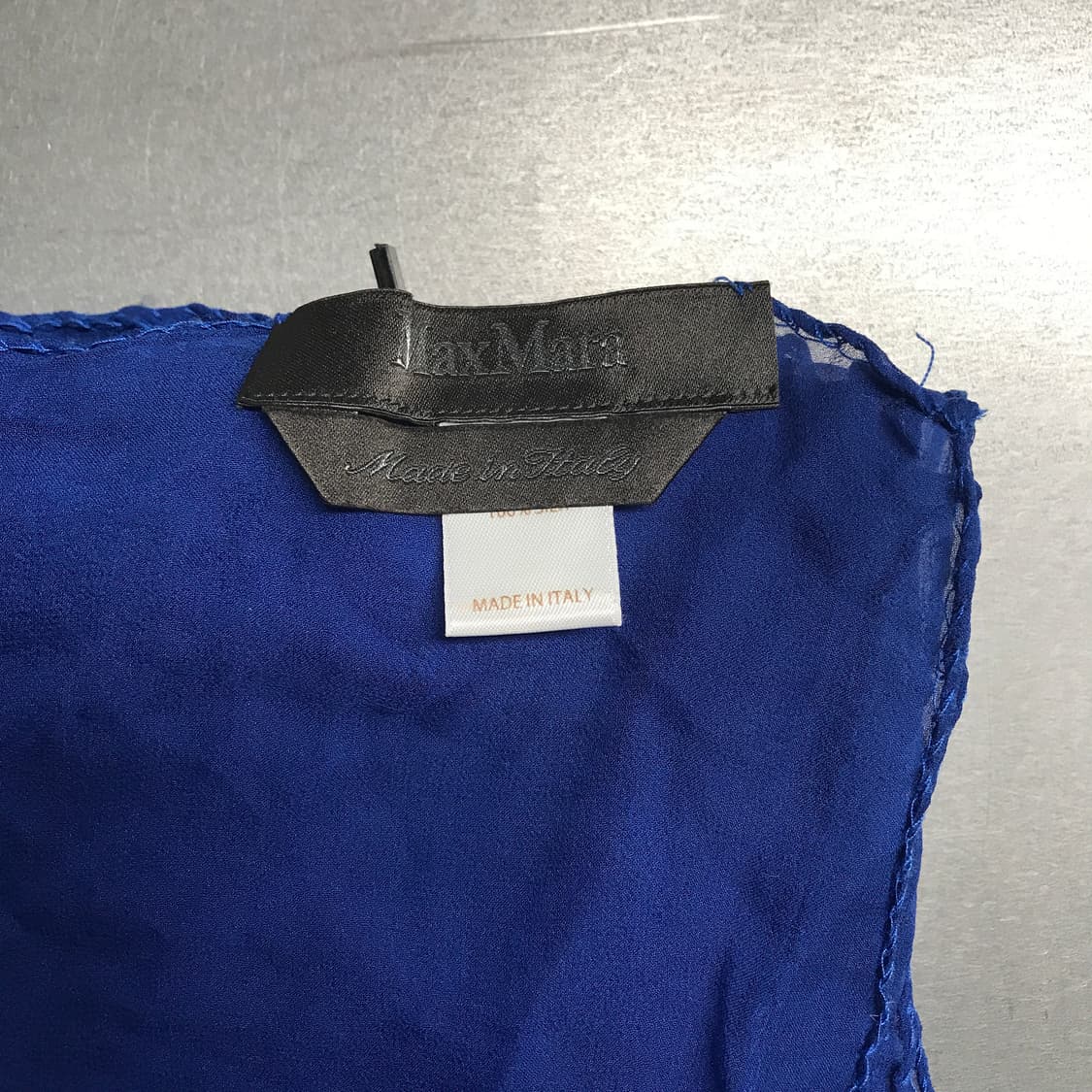 막스마라 실크 스카프 블루 상품이미지3