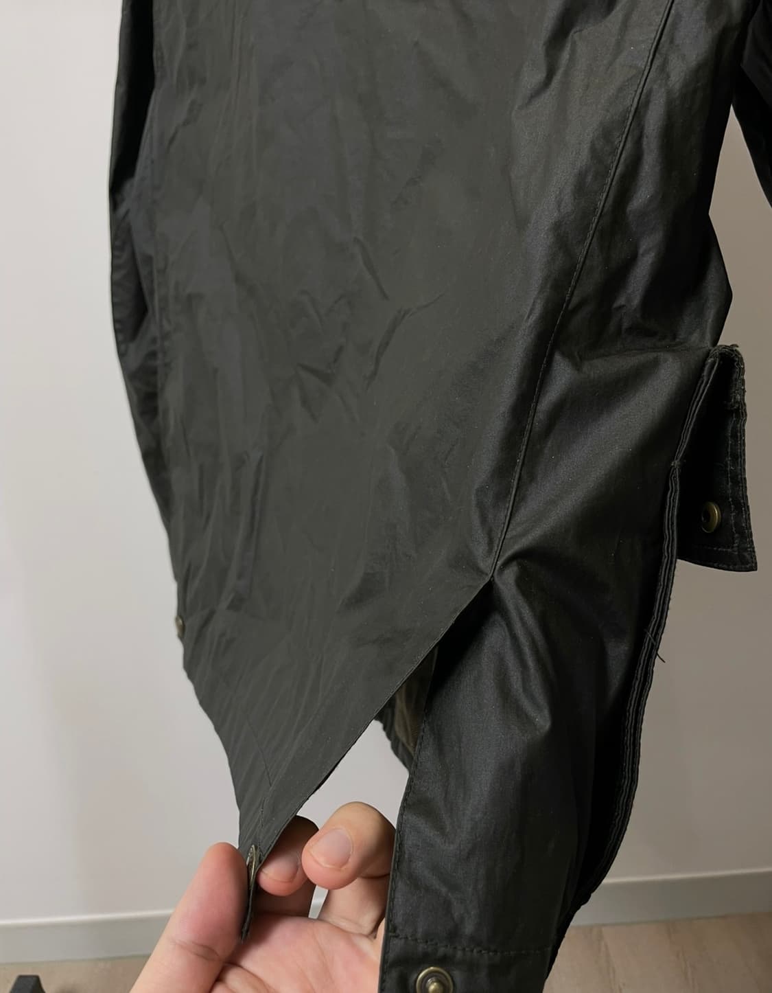 (M) 버버리 브릿 투웨이 올리브 왁스 자켓 상품이미지5