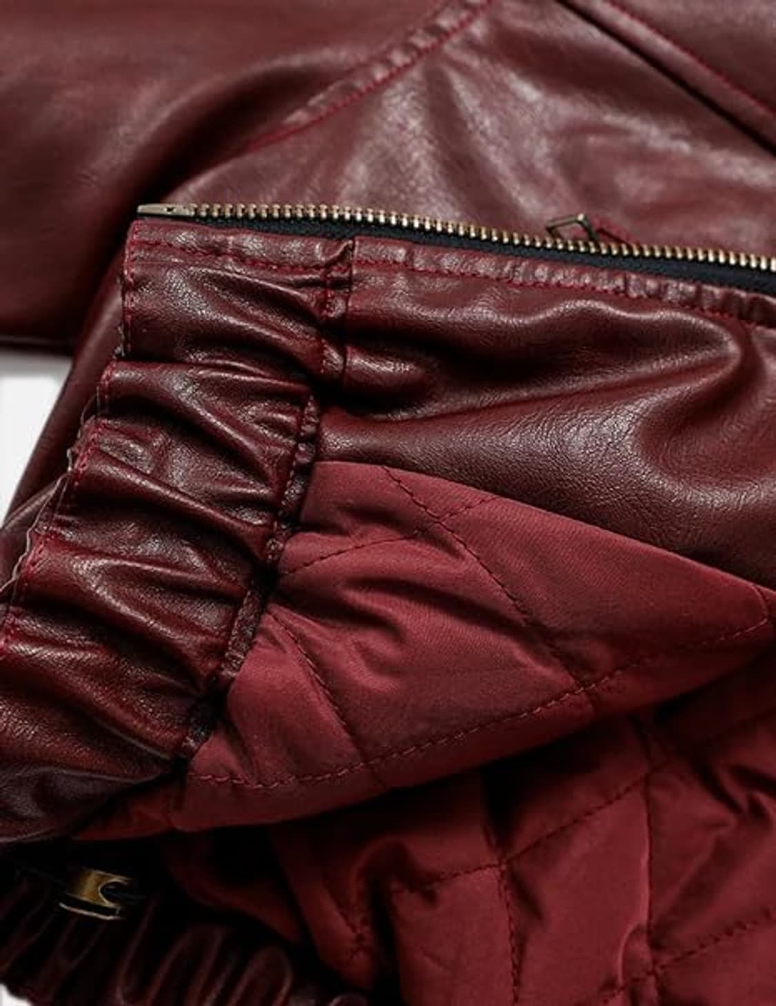 Aelfric eden 버건디 레더 봄버 후드 자켓 상품이미지3