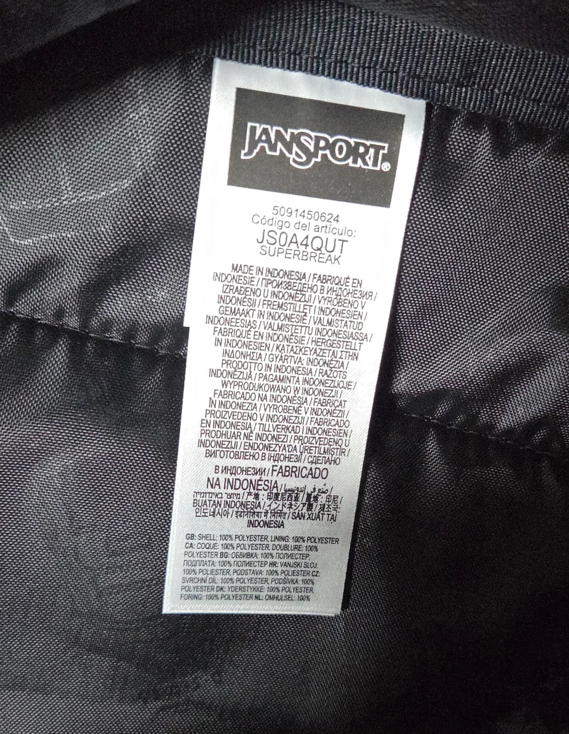 (착샷) 잔스포츠 슈퍼브레이크 백팩 블랙  상품이미지6