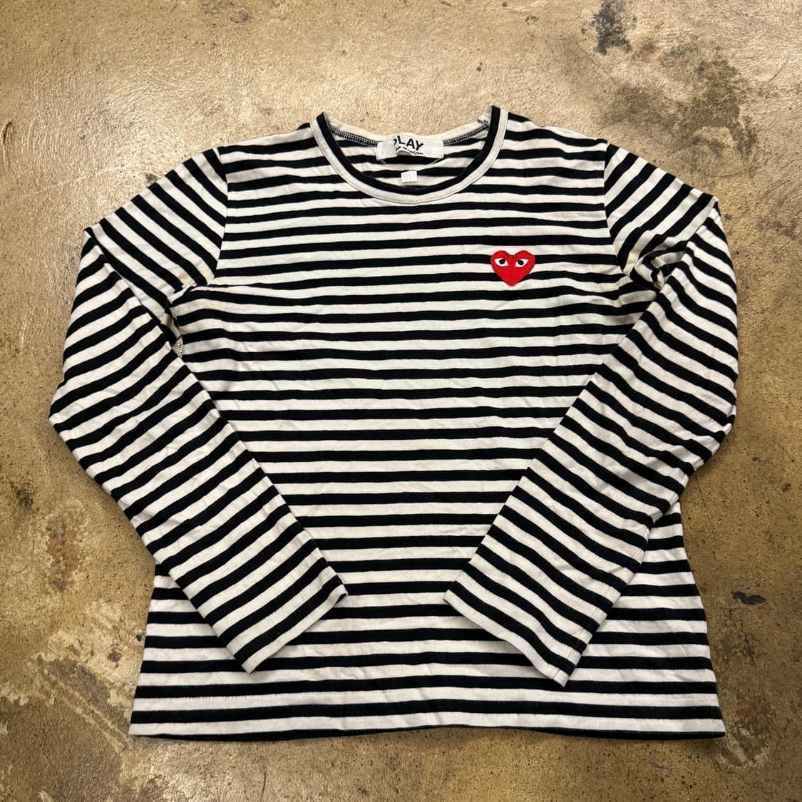 꼼데가르송 블랙 흰검 스트라이프 단가라 롱슬리브 긴팔 티셔츠 상품이미지2