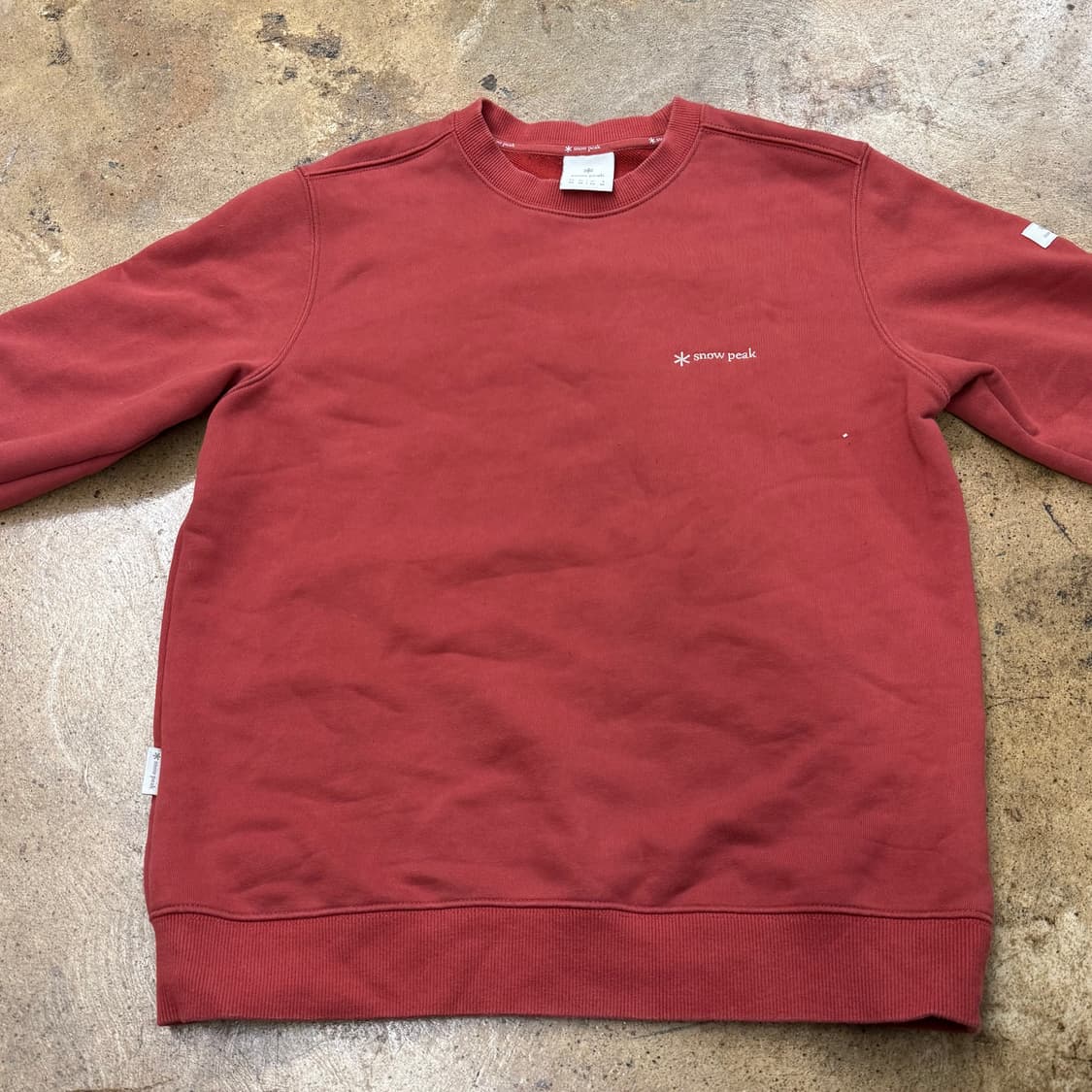[정품/85] 스노우피크 레드 브라운 맨투맨 티셔츠 b19 상품이미지3