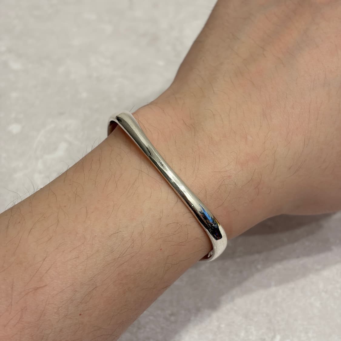 Oribell 커브드 925실버 오브제 오픈 뱅글 팔찌 상품이미지3