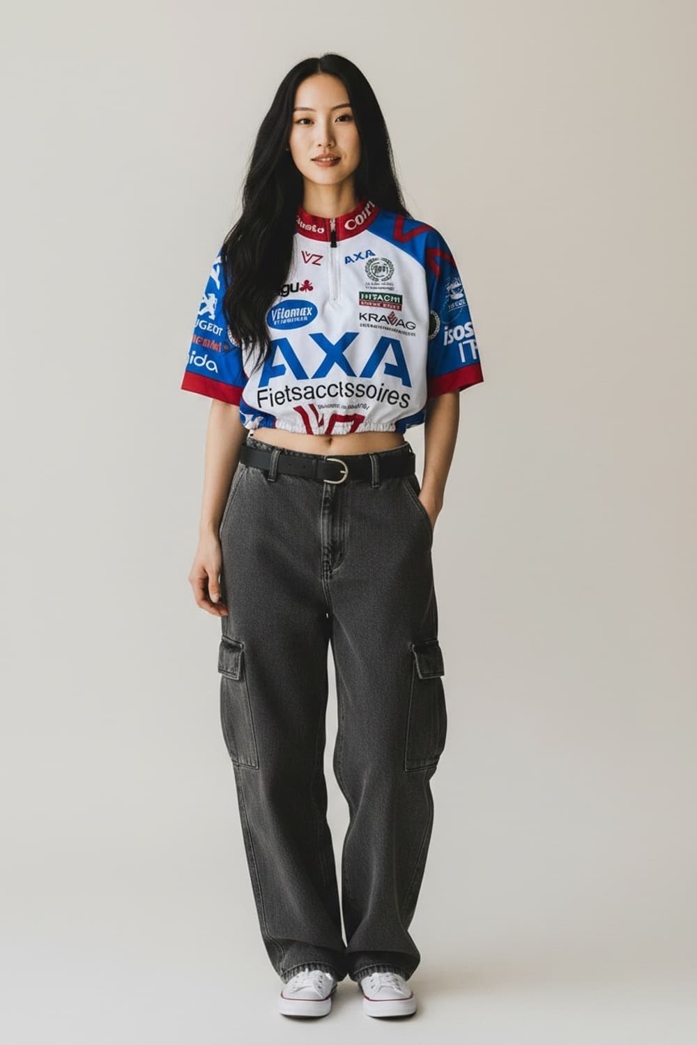 이탈리아 빈티지 유니폼 크롭 리폼 티셔츠 상품이미지2