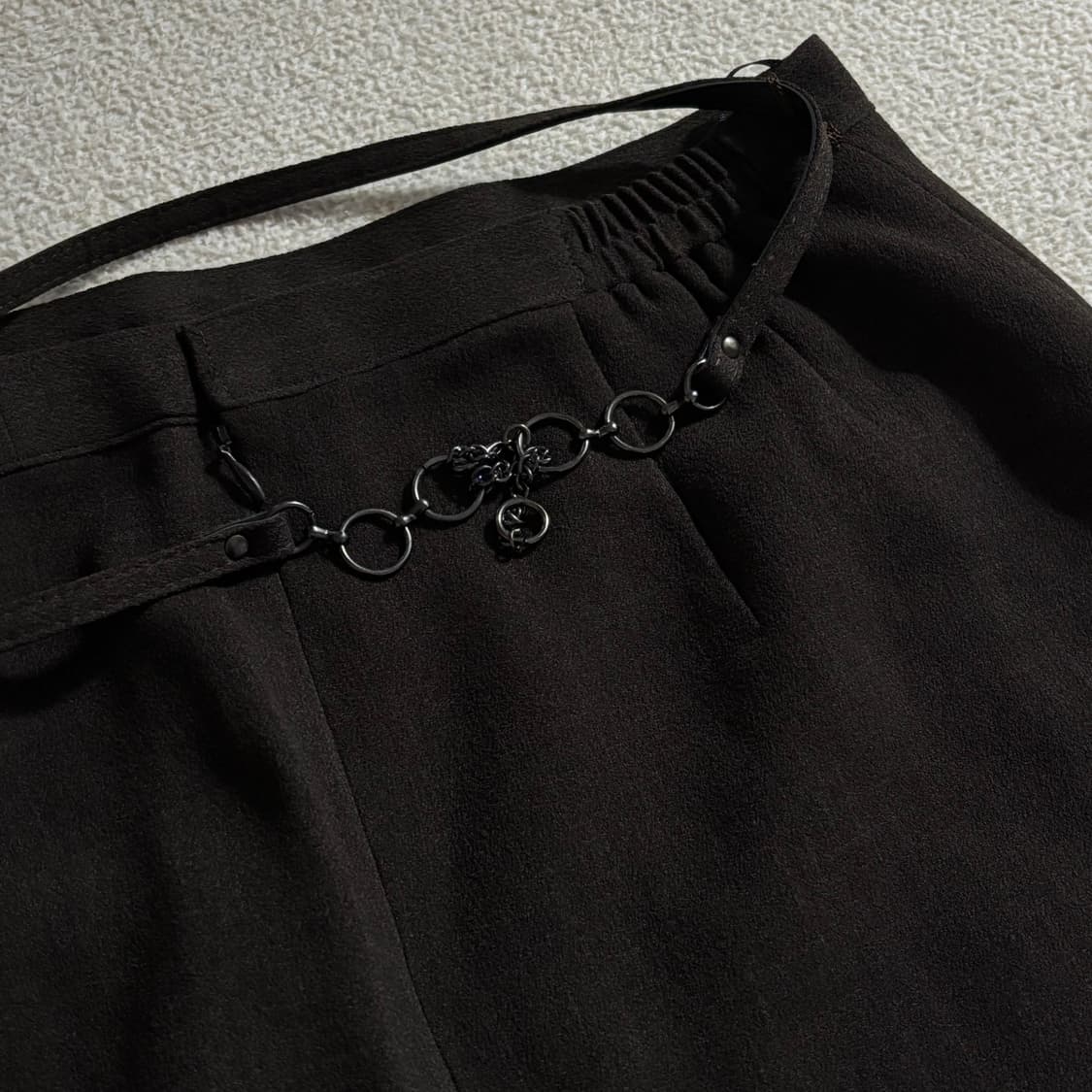 일본빈티지 다크브라운 체인 스커트 상품이미지2