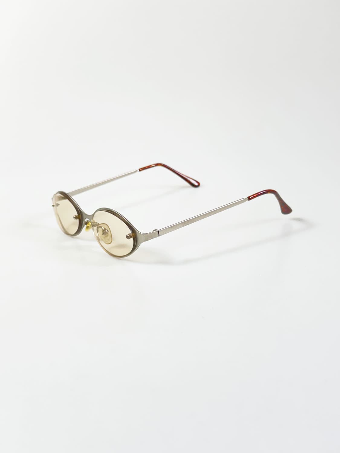 90s 실버 슬림 오벌 메탈 프레임 빈티지 틴크 선글라스 상품이미지3