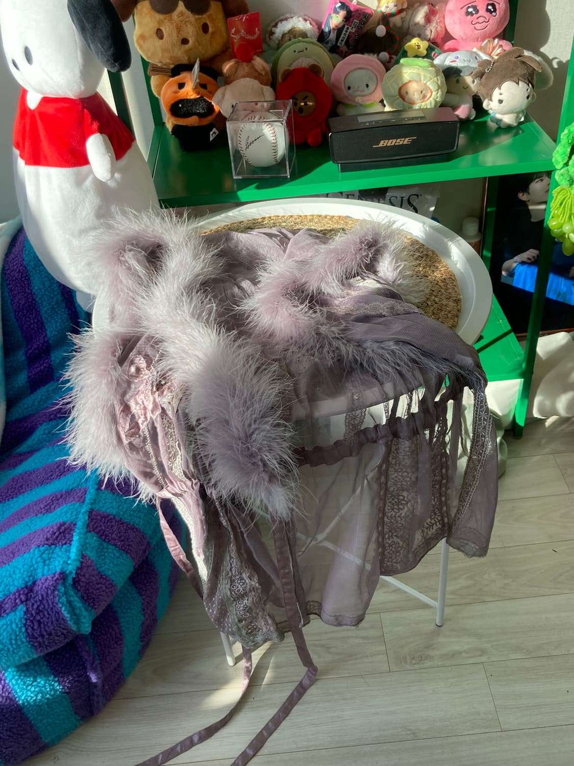 지뢰계 양산형 화이트갸루 히메갸루 캐시미어 시스루 숄 바라클라바 상품이미지1