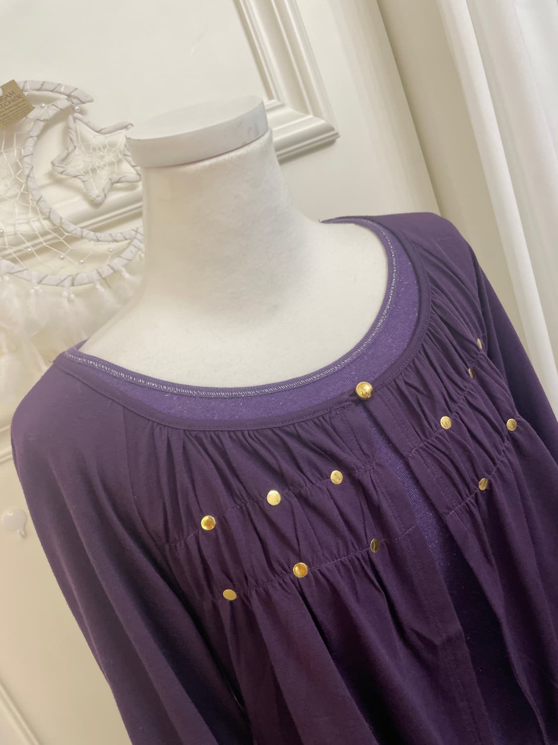 purple gold point shirring cardigan&glit 상품이미지6