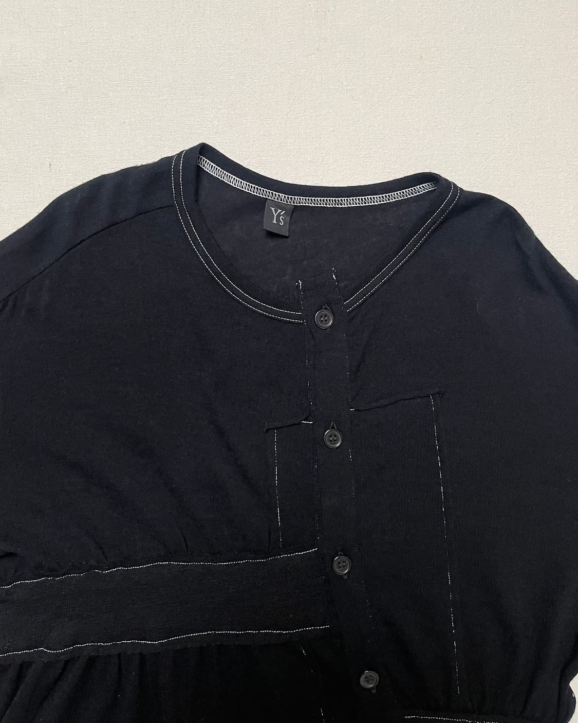 요지야마모토 패치워크 라운드넥 가디건 yohji yamamoto  상품이미지3