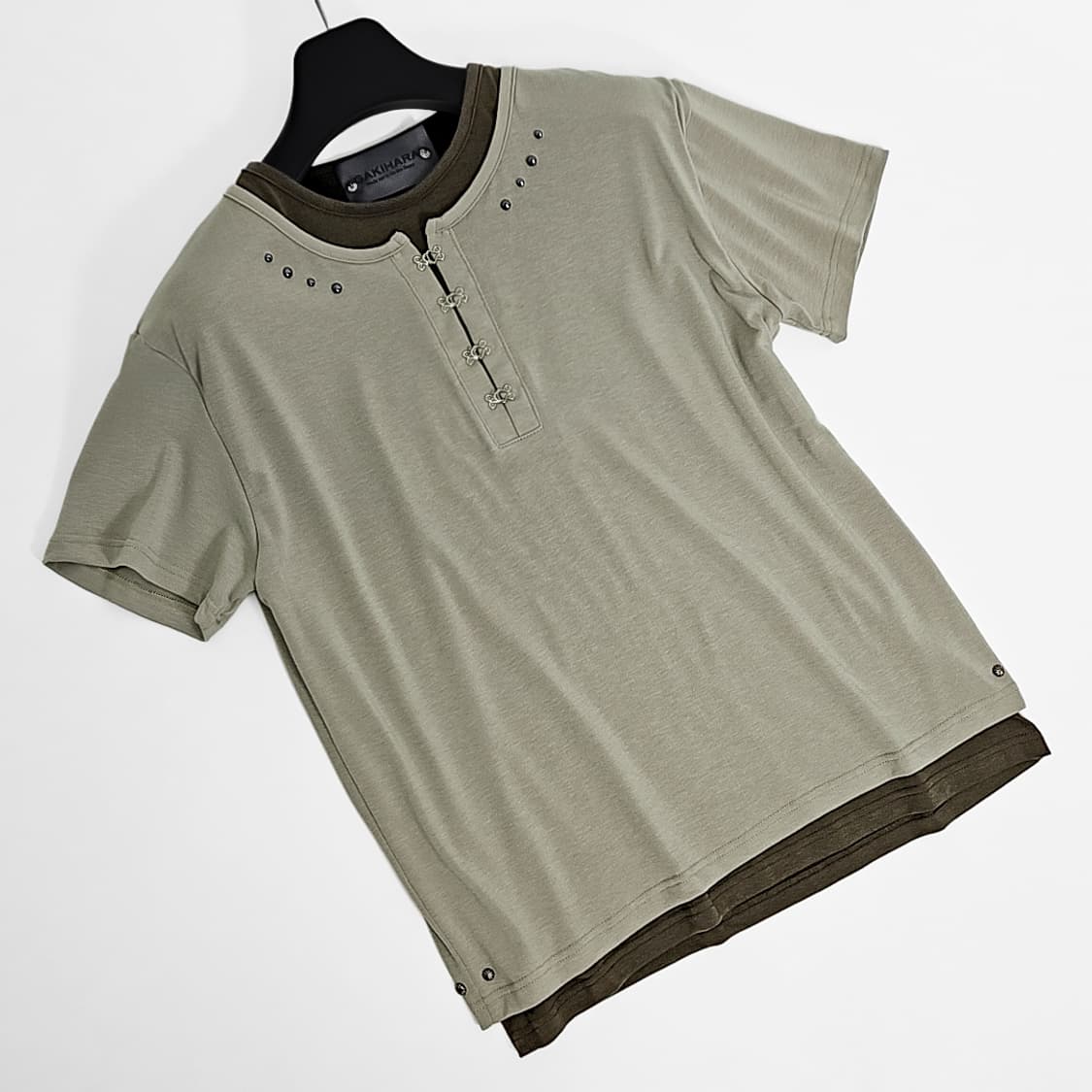 Koga 이브 레이어드 헨리넥 하프 슬리브  (sage green) 상품이미지3