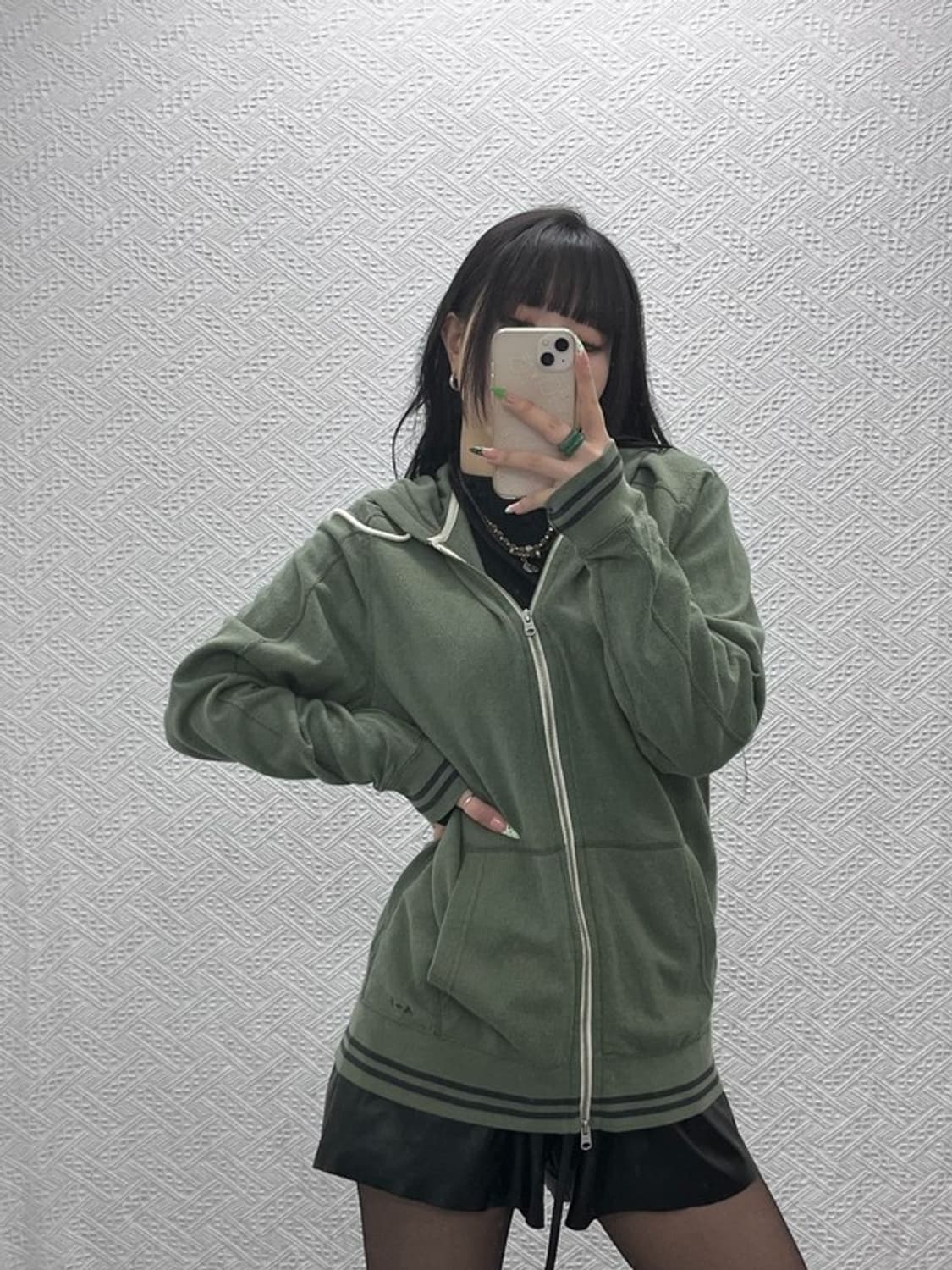 아베크롬비 올드스쿨 올리브 말차 여리핏 후드집업 L C09116 상품이미지2